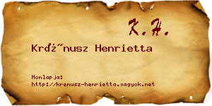 Krénusz Henrietta névjegykártya