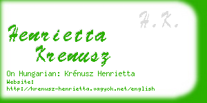 henrietta krenusz business card