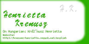 henrietta krenusz business card